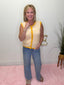 Lovely Yellow Striped Knit Tank Top 110 Tops - Ella Chic BoutiqueVeryJ