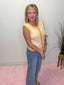 Lovely Yellow Striped Knit Tank Top 110 Tops - Ella Chic BoutiqueVeryJ