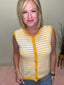 Lovely Yellow Striped Knit Tank Top
