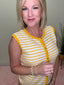 Lovely Yellow Striped Knit Tank Top 110 Tops - Ella Chic BoutiqueVeryJ