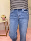 Lovervet Kassia High Rise Medium Wash Raw Hem Ankle Straight Jeans 160 jeans - Ella Chic Boutique