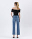 Lovervet Kassia High Rise Medium Wash Raw Hem Ankle Straight Jeans 160 jeans - Ella Chic Boutique