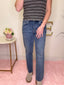Lovervet Kassia High Rise Medium Wash Raw Hem Ankle Straight Jeans 160 jeans - Ella Chic Boutique