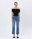 Lovervet Kassia High Rise Medium Wash Raw Hem Ankle Straight Jeans 160 jeans - Ella Chic Boutique