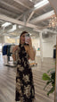 Make an Entrance Floral Midi Dress in Chocolate