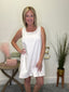 Make it Count White Sleeveless Contrast Stitched Dress 150 Dresses & Jumpsuits - Ella Chic Boutique