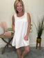 Make it Count White Sleeveless Contrast Stitched Dress 150 Dresses & Jumpsuits - Ella Chic Boutique