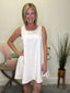 Make it Count White Sleeveless Contrast Stitched Dress - FINAL SALE