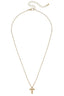 Millie Beaded Cross Necklace in Shiny Gold necklace- Ella Chic BoutiqueCanvas Style