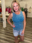 Mineral Washed Turquoise Tank Top