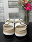 Monique Platform Raffia White Buckle Sandals