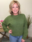 Moss Green Twist Back Sweater 130 Sweaters - Ella Chic Boutique