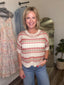 Multi Color Stripe Open Knit Crochet Sweater Top 110 Tops - Ella Chic BoutiqueSo Me