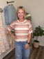 Multi Color Stripe Open Knit Crochet Sweater Top 110 Tops - Ella Chic BoutiqueSo Me