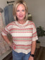 Multi Color Stripe Open Knit Crochet Sweater Top 110 Tops - Ella Chic BoutiqueSo Me