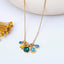 Multicolor Crystal Cluster Charm Pendant Necklace in Ruby 210 jewelry- Ella Chic BoutiqueJOSSLYN by wall to wall