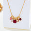 Multicolor Crystal Cluster Charm Pendant Necklace in Ruby 210 jewelry- Ella Chic BoutiqueJOSSLYN by wall to wall