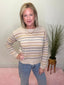 Multicolored Fall Stripes Crochet Sweater 130 Sweaters- Ella Chic BoutiqueBe Cool
