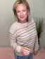 Multicolored Fall Stripes Crochet Sweater