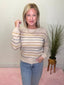 Multicolored Fall Stripes Crochet Sweater