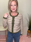 Olive Trim Button Up Cardigan 130 Sweaters - Ella Chic Boutique