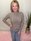 On the Daily Striped Long Sleeve Top in Chocolate - Ella Chic BoutiqueElla Chic Boutique