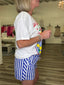 On Trend Blue Striped Boxer Shorts 180 Shorts & Skirts- Ella Chic BoutiqueButtermelon