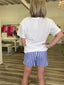On Trend Blue Striped Boxer Shorts 180 Shorts & Skirts- Ella Chic BoutiqueButtermelon