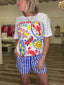 On Trend Blue Striped Boxer Shorts 180 Shorts & Skirts- Ella Chic BoutiqueButtermelon