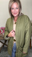 Open Front Longer Olive Jacket 140 Jackets - Ella Chic Boutique
