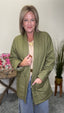 Open Front Longer Olive Jacket 140 Jackets - Ella Chic Boutique