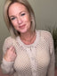 Open Knit Crochet Cardigan Sweater in Sand Beige 130 Sweaters- Ella Chic BoutiqueZenana
