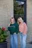Open Knit Striped Red Cropped Sweater 130 Sweaters - Ella Chic Boutique