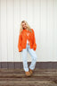 Open Knit Sweetly Tied Sweater in Burnt Orange