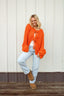 Open Knit Sweetly Tied Sweater in Burnt Orange 130 Sweaters - Ella Chic Boutique