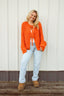 Open Knit Sweetly Tied Sweater in Burnt Orange 130 Sweaters - Ella Chic Boutique