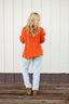 Open Knit Sweetly Tied Sweater in Burnt Orange 130 Sweaters - Ella Chic Boutique