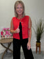 Out of Range Red Button Down Vest Top 110 Tops - Ella Chic Boutique