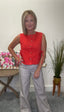 Out of Range Red Button Down Vest Top 110 Tops - Ella Chic Boutique