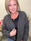 Oversized Cable Knit Open Front Cardigan Sweater in Charcoal 130 Sweaters - Ella Chic Boutique