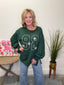 Oversized Embroidered Pullover Top in Evergreen 110 Tops - Ella Chic Boutique