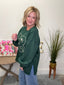 Oversized Embroidered Pullover Top in Evergreen 110 Tops - Ella Chic Boutique