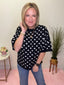 Oversized Polka Dot Sweater Top in Black 110 Tops - Ella Chic BoutiqueSewn and Seen