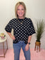 Oversized Polka Dot Sweater Top in Black 110 Tops - Ella Chic BoutiqueSewn and Seen