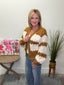 Oversized Scallop Pattern Knit Cardigan in Brown 130 Sweaters - Ella Chic Boutique