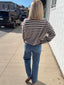 Payton Brown Striped Cardigan Sweater 130 Sweaters- Ella Chic BoutiqueThings Between