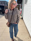 Payton Brown Striped Cardigan Sweater 130 Sweaters- Ella Chic BoutiqueThings Between