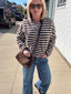 Payton Brown Striped Cardigan Sweater 130 Sweaters- Ella Chic BoutiqueThings Between
