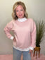 Peaches and Cream Striped Mock Neck Sweatshirt Top