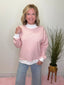 Peaches and Cream Striped Mock Neck Sweatshirt Top 110 Tops - Ella Chic BoutiqueLe Lis